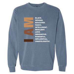 Melanin Queen Afro American Black Cool Gift Garment-Dyed Sweatshirt