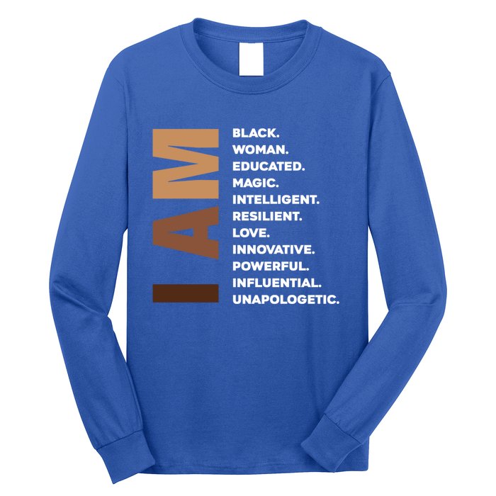 Melanin Queen Afro American Black Cool Gift Long Sleeve Shirt