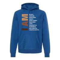 Melanin Queen Afro American Black Cool Gift Premium Hoodie