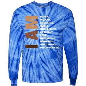 Melanin Queen Afro American Black Cool Gift Tie-Dye Long Sleeve Shirt