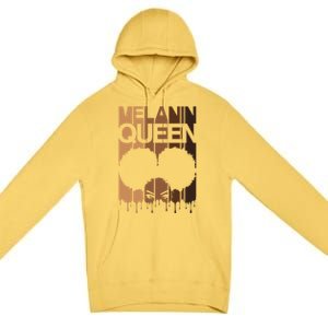 Melanin Queen Afro Dripping Black Educated Poppin Magic Cute Gift Premium Pullover Hoodie