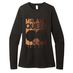 Melanin Queen Afro Dripping Black Educated Poppin Magic Cute Gift Womens CVC Long Sleeve Shirt