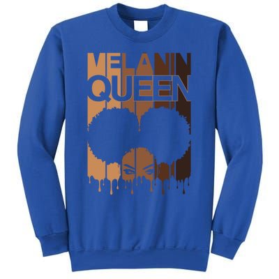 Melanin Queen Afro Dripping Black Educated Poppin Magic Gift Sweatshirt