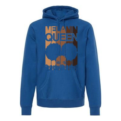 Melanin Queen Afro Dripping Black Educated Poppin Magic Gift Premium Hoodie