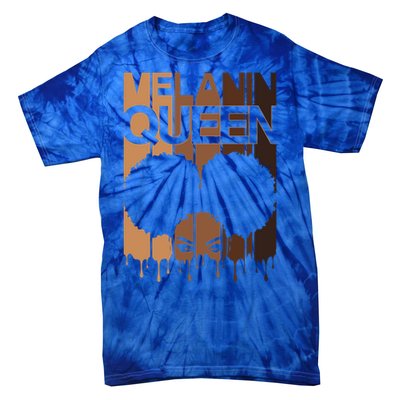 Melanin Queen Afro Dripping Black Educated Poppin Magic Gift Tie-Dye T-Shirt