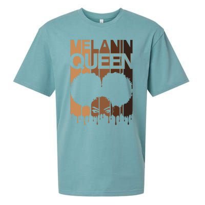 Melanin Queen Afro Dripping Black Educated Poppin Magic Gift Sueded Cloud Jersey T-Shirt