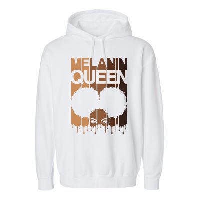 Melanin Queen Afro Dripping Black Educated Poppin Magic Gift Garment-Dyed Fleece Hoodie