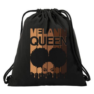 Melanin Queen Afro Dripping Black Educated Poppin Magic Cool Gift Drawstring Bag