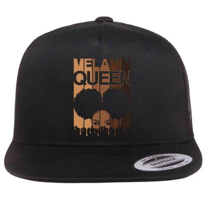 Melanin Queen Afro Dripping Black Educated Poppin Magic Cool Gift Flatbill Hat