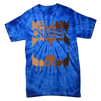 Melanin Queen Afro Dripping Black Educated Poppin Magic Cool Gift Tie-Dye T-Shirt