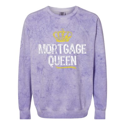 Mortgage Queen Broker Funny Cool Cute Gift Colorblast Crewneck Sweatshirt