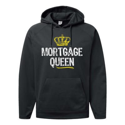 Mortgage Queen Broker Funny Cool Cute Gift Performance Fleece Hoodie