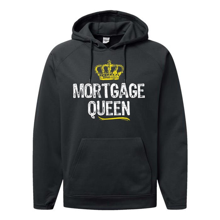 Mortgage Queen Broker Funny Cool Cute Gift Performance Fleece Hoodie