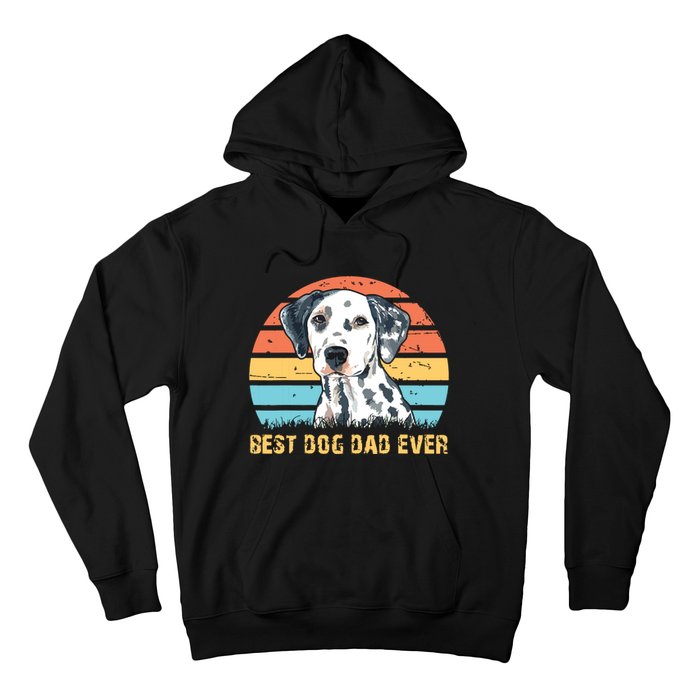 Men Quote Best Dog Dad Ever Vintage Dalmatian Lover Hoodie