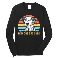 Men Quote Best Dog Dad Ever Vintage Dalmatian Lover Long Sleeve Shirt