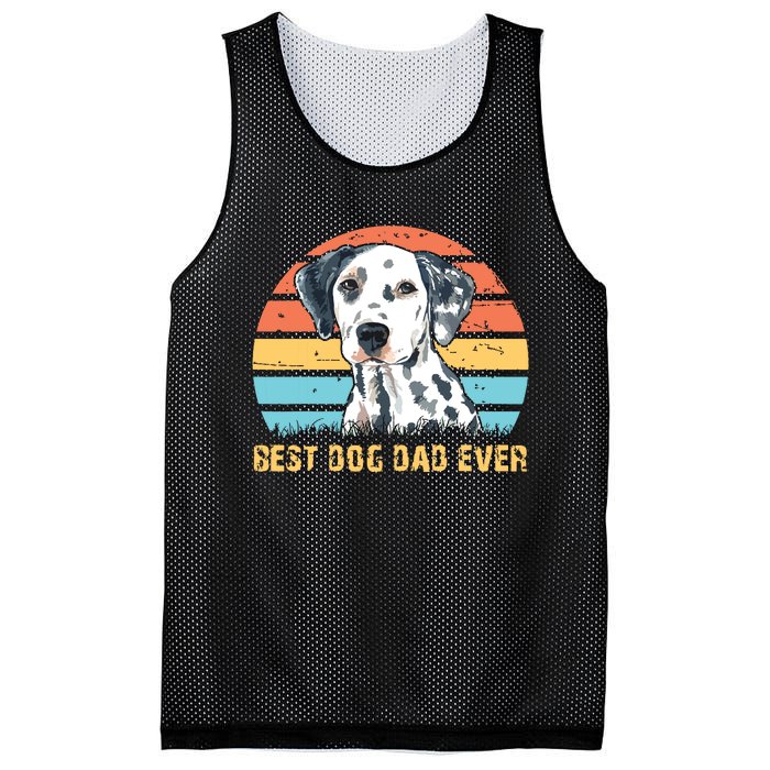 Men Quote Best Dog Dad Ever Vintage Dalmatian Lover Mesh Reversible Basketball Jersey Tank