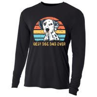 Men Quote Best Dog Dad Ever Vintage Dalmatian Lover Cooling Performance Long Sleeve Crew