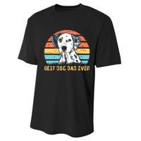 Men Quote Best Dog Dad Ever Vintage Dalmatian Lover Performance Sprint T-Shirt