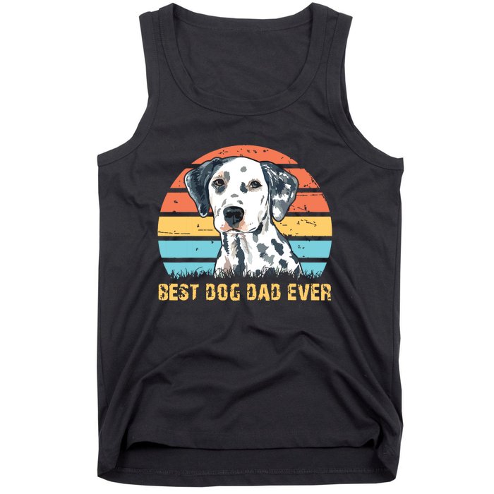 Men Quote Best Dog Dad Ever Vintage Dalmatian Lover Tank Top