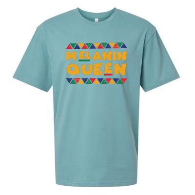 Melanin Queen Black Mom Black Pride Family Matching Outfit Juneteenth Sueded Cloud Jersey T-Shirt