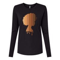 Melanin Queen Black Women Black History Month Blm Juneteenth Womens Cotton Relaxed Long Sleeve T-Shirt