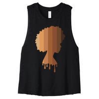 Melanin Queen Black Women Black History Month Blm Juneteenth Women's Racerback Cropped Tank