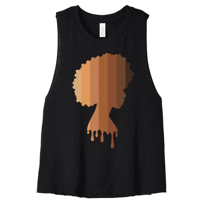 Melanin Queen Black Women Black History Month Blm Juneteenth Women's Racerback Cropped Tank