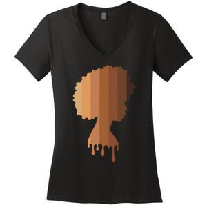 Melanin Queen Black Women Black History Month Blm Juneteenth Women's V-Neck T-Shirt