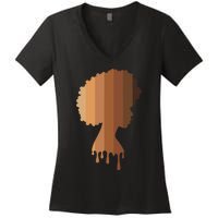 Melanin Queen Black Women Black History Month Blm Juneteenth Women's V-Neck T-Shirt