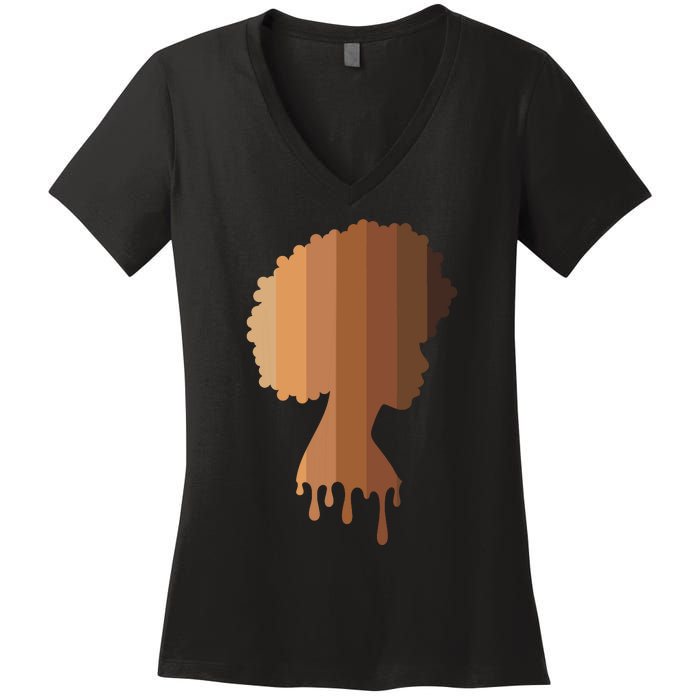 Melanin Queen Black Women Black History Month Blm Juneteenth Women's V-Neck T-Shirt