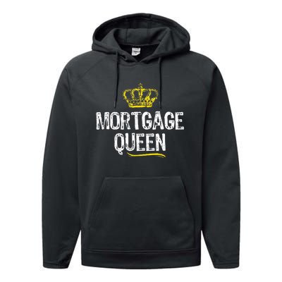 Mortgage Queen Broker Funny Cool Cute Gift Performance Fleece Hoodie