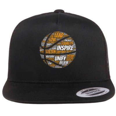 Motivational Quote BasketBall Inspiring Words Flat Bill Trucker Hat
