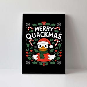 Merry Quackmas Christmas Rubber Duck Tank Top Canvas