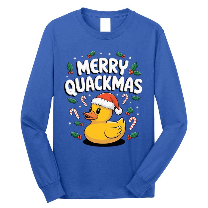 Merry Quackmas Christmas Rubber Duck Long Sleeve Shirt