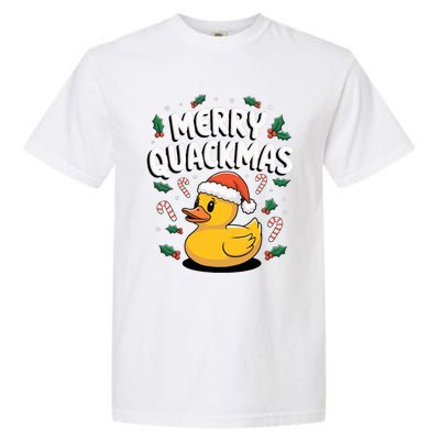 Merry Quackmas Christmas Rubber Duck Garment-Dyed Heavyweight T-Shirt