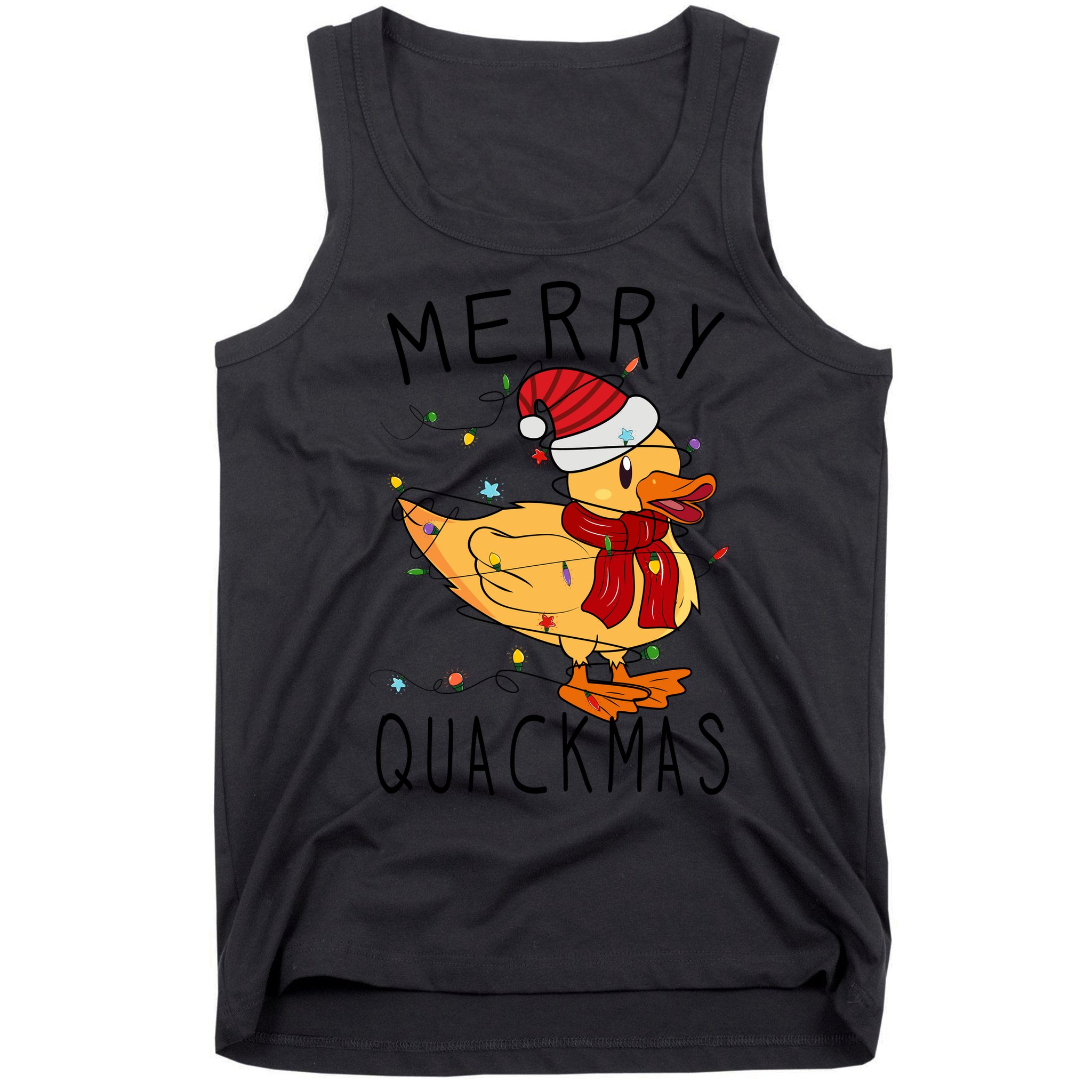 Merry Quackmas Duck Funny Christmas Lights Gift Xmas Holiday Tank Top