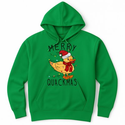 Merry Quackmas Duck Funny Christmas Lights Gift Xmas Holiday Hoodie