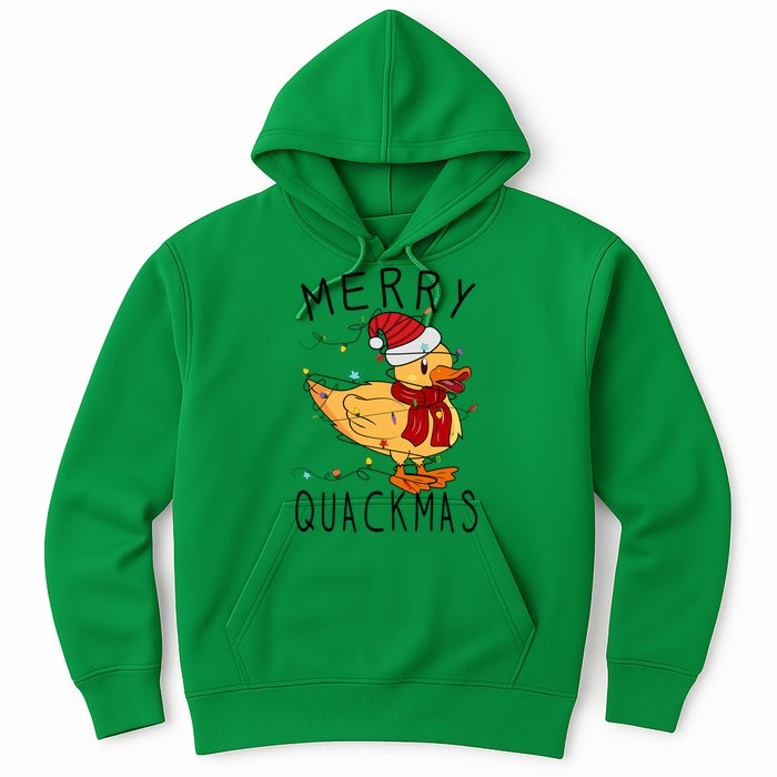 Merry Quackmas Duck Funny Christmas Lights Gift Xmas Holiday Hoodie