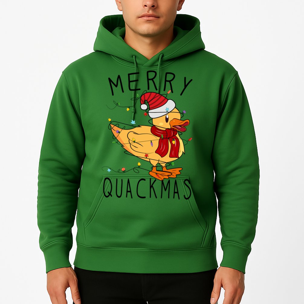 Merry Quackmas Duck Funny Christmas Lights Gift Xmas Holiday Hoodie