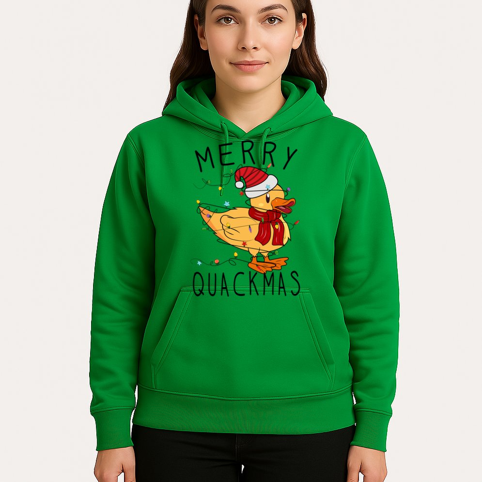 Merry Quackmas Duck Funny Christmas Lights Gift Xmas Holiday Hoodie