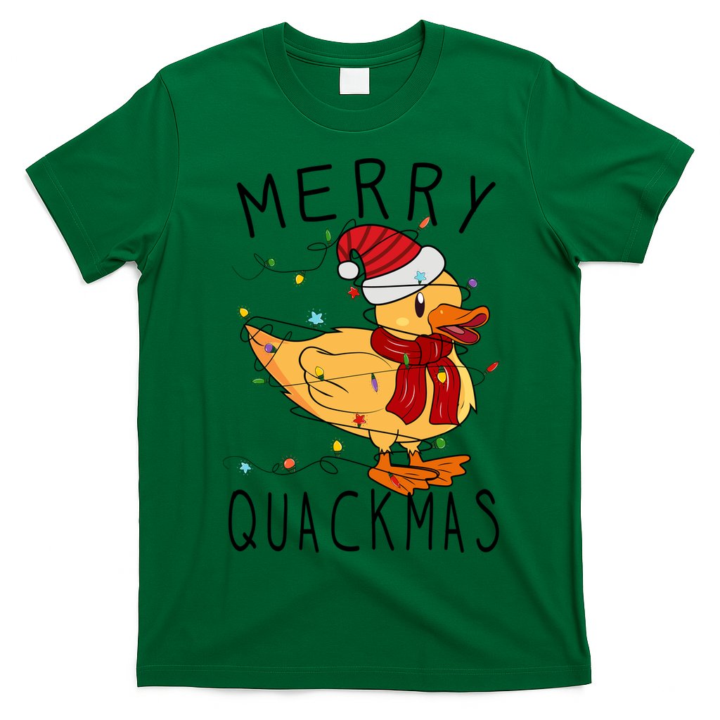 Merry Quackmas Duck Funny Christmas Lights Gift Xmas Holiday T-Shirt