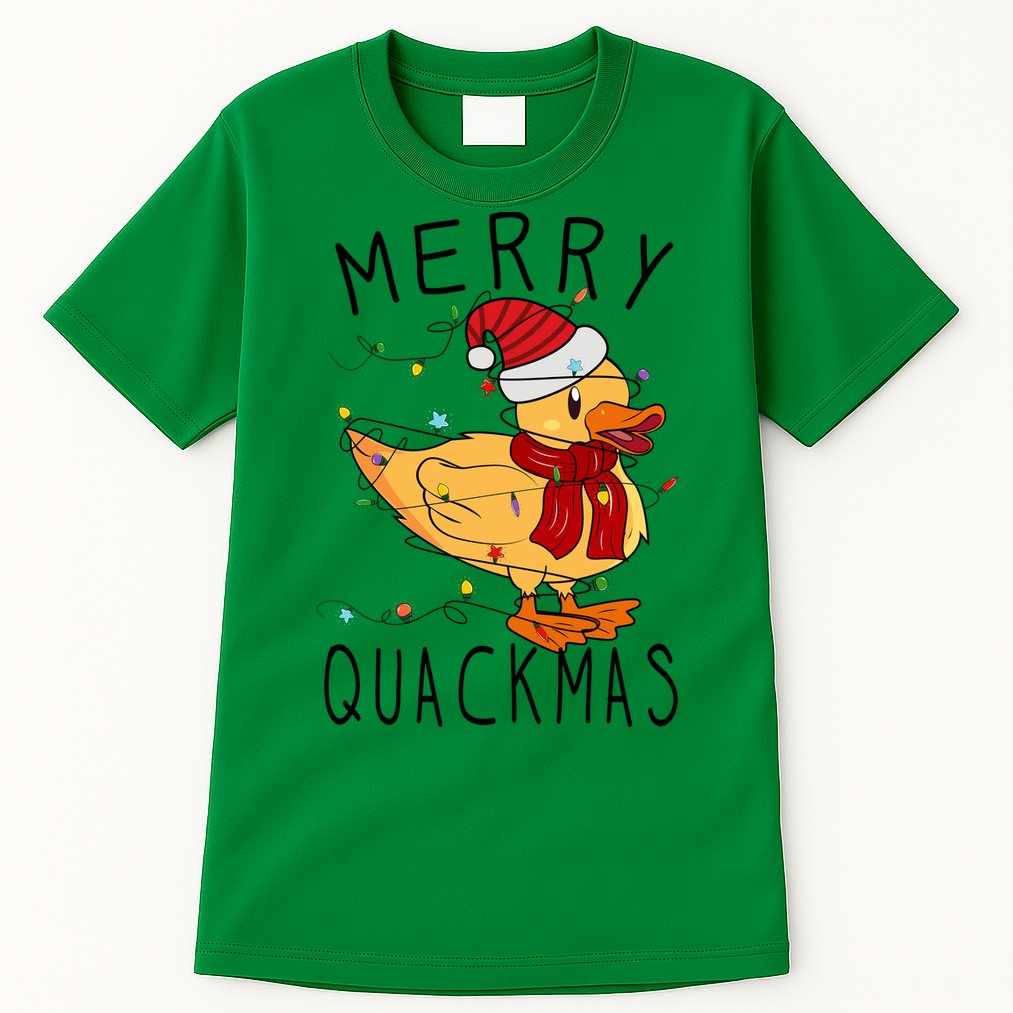 Merry Quackmas Duck Funny Christmas Lights Gift Xmas Holiday Tall T-Shirt