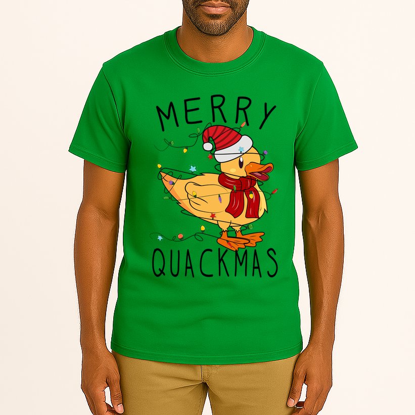 Merry Quackmas Duck Funny Christmas Lights Gift Xmas Holiday Tall T-Shirt
