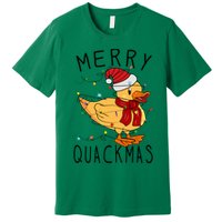 Merry Quackmas Duck Funny Christmas Lights Gift Xmas Holiday Premium T-Shirt