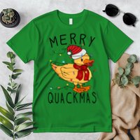 Merry Quackmas Duck Funny Christmas Lights Gift Xmas Holiday Premium T-Shirt