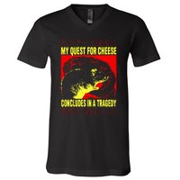 My Quest For Cheese Rat Japanese Rat V-Neck T-Shirt