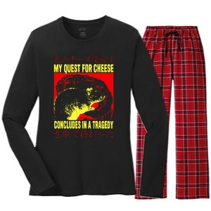 My Quest For Cheese Rat Japanese Rat Women's Long Sleeve Flannel Pajama Set 