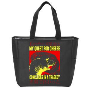 My Quest For Cheese Rat Japanese Rat Zip Tote Bag