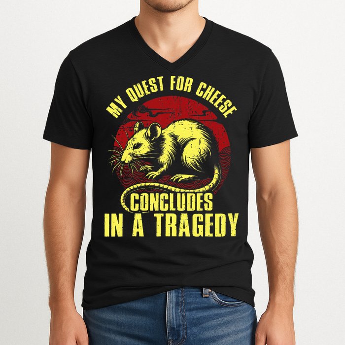 My Quest For Cheese Concludes In A Tragedy V-Neck T-Shirt