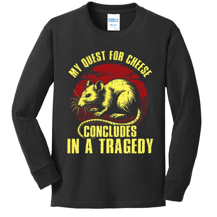 My Quest For Cheese Concludes In A Tragedy Kids Long Sleeve Shirt